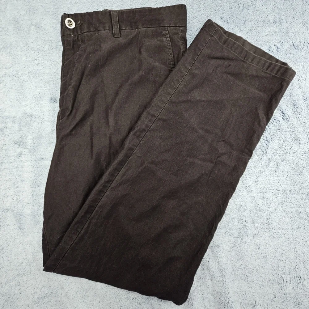 Ermengildo Zegna Sport Pants Mens 38x35 Brown 100% Cotton Trousers Flat Front